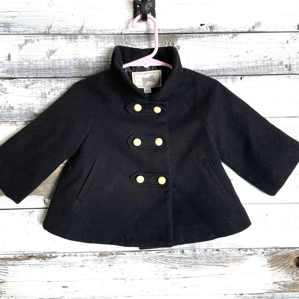 Janie and Jack Girls 12-18mo Black Peacoat